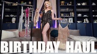 Pick My Birthday Look GLITTER Dress And Bikini Haul I Holly Wolf [upl. by Eanar]