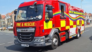 Lancashire fire and rescue service L31P1 bispham daf lf pump responding [upl. by Eelessej652]