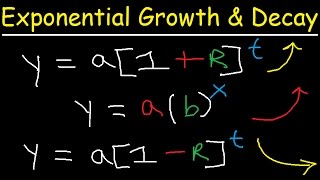 Exponential Growth and Decay Word Problems amp Functions  Algebra amp Precalculus [upl. by Sugihara570]