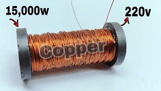 New project I turn copper wire magnet into 220v 15000w free energy generator use capacitor [upl. by Hammad]