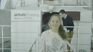 Alona Ostapenko Flies B737 Simulator at airBaltic Training Center [upl. by Orvie]