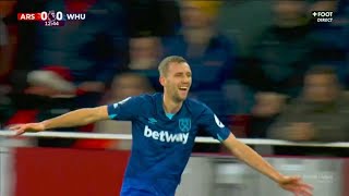 Tomáš Souček Goal  Arsenal vs West Ham 10 Extended Highlights  Premier League 202324 [upl. by Leizo]