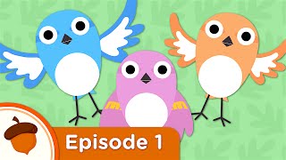 Cartoon  Hello Baby Sparrows  Treetop Family Ep1  Super Simple Songs [upl. by Acinomed]