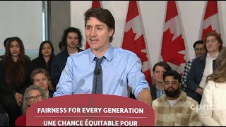 PM Trudeau announces upcoming budget measures for renters – March 27 2024 [upl. by Initsed]