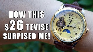 Surprising value Tevise “Tourbillon” Automatic 8466 Review co GearBest  Perth WAtch 126 [upl. by Owiat]