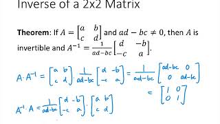 Linear Algebra  Lecture 23  The Inverse of a Matrix [upl. by Burkley]