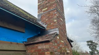 Installing Lead Flashings And Aprons To A Double Chimney Knee [upl. by Eiliab]