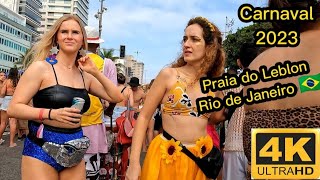 RIO DE JANEIRO BLOCO DE CARNAVAL — Brasil 2023 🇧🇷 Brazilian Carnival Leblon Beach beach carnaval [upl. by Ttoille]