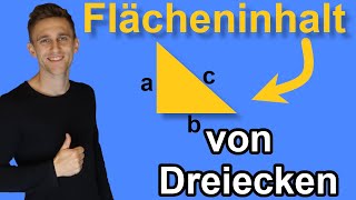 Flächenberechnung von Dreiecken mit Satz des Pythagoras [upl. by Nonregla]