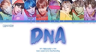 8 members karaoke DNA  BTS 방탄소년단 8th member ver Color coded lyrics [upl. by Lavina]