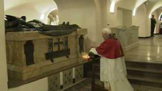 Pope visits the tombs of his predecessors [upl. by Philemon]