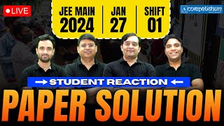 JEE Main 2024 Session1 27Jan1st shiftLive Student Reaction Paper Solving Toughness Analysis [upl. by Asirrak]