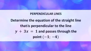 Perpendicular lines How to find the equation of a perpendicular line analyticalgeometry class11 [upl. by Thibaud]