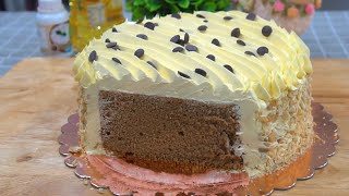 SOFT MOCHA CHIFFON CAKE WITH BUTTERCREAM FROSTING RECIPE [upl. by Eadas476]