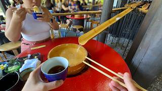 Eating at a Bamboo Noodle Slide Restaurant in Japan  Nagashi Somen [upl. by Suillenroc132]