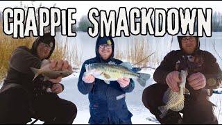 Last Ice Crappie Smackdown  How To Target Late Ice Panfish [upl. by Retloc]