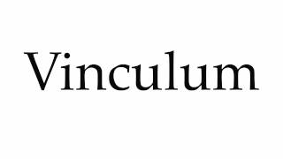 How to Pronounce Vinculum [upl. by Aztinad58]