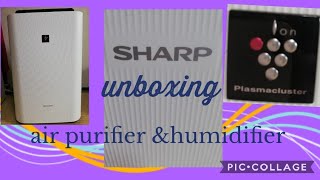 UNBOXINGSHARP ION PLASMACLUSTER2 in 1 AIR PURIFIER and HUMIDIFIER [upl. by Nich663]