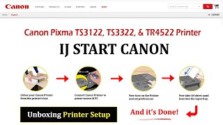 PIXMA TS3122TS3322TR4522 Wireless Connection Setup IJStartCanon [upl. by Anaderol]