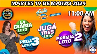 Sorteo 11 AM Resultado Loto Honduras La Diaria Pega 3 Premia 2 MARTES 19 de marzo 2024 [upl. by Martino]