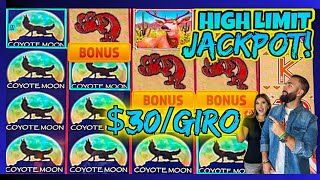 🐺 POR FIN GANÉ UN JACKPOT EN COYOTE MOON HIGH LIMIT SLOT MACHINE [upl. by Jacqui]