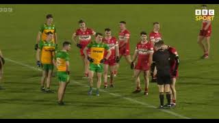 SHOCKING BRENDAN ROGERS STAMPING INCIDENT DERRY V DONEGAL 2024 MCKENNA CUP FOOTBALL FINAL [upl. by Aracaj]