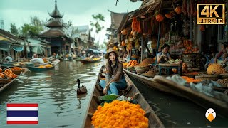 Damnoen Saduak Thailand🇹🇭 Experience the Authentic Thai Floating Market 4K HDR [upl. by Ahsiyn]