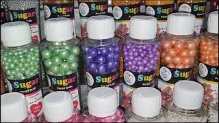 EDIBLE SUGAR SPRINKLES PEARLS FONDANT CAKE DECORATIONS CAKE BAKE HOUSE MaryamBakersshopping [upl. by Eromle]