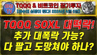 TQQQ BTC 실전투자 TQQQ SOXL 대떡락 추가 대폭락 가능 다팔고 도망쳐야 하나 TQQQ BTC 장기투자ㅣ도전 월배당 천만원ㅣ노후준비ㅣ야심매매법 [upl. by Mattias]