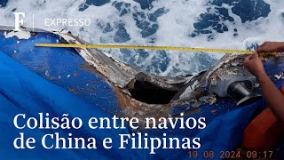 Navios da China e das Filipinas colidem em mar disputado por ambos [upl. by Anierdna]