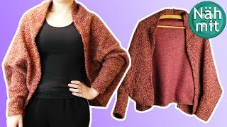 Jacke NÄHEN  Cardigan aus Strickstoff  Kleidung  in 5 Minuten  Nähen für Anfänger  Näh mit mir [upl. by Assilana]