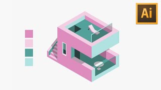 Learn Skills For QUALITY ISOMETRIC DESIGN  Illustrator Isometric House Tutorial [upl. by Fausta]