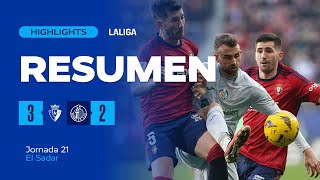 Highlights  CA Osasuna vs Getafe CF [upl. by Llenwahs]