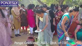 Pongal Celebrations 2023  CSE  Ponjesly College of Engineering [upl. by Ellerred]