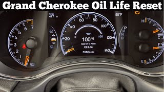 How To Reset Oil Life On 2014  2021 Jeep Grand Cherokee To 100  Clear Oil Change Indicator Light [upl. by Mayes887]