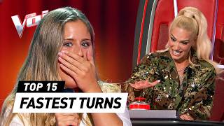 QUICKEST CHAIR TURNS in the Blind Auditions on The Voice [upl. by Vogel]