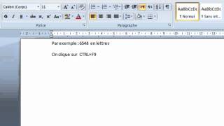 Transformer les chiffres en lettres sur Ms Word [upl. by Gigi]