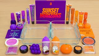 Grape vs Orange  Mixing Makeup Eyeshadow Into Slime ASMR [upl. by Nairod]