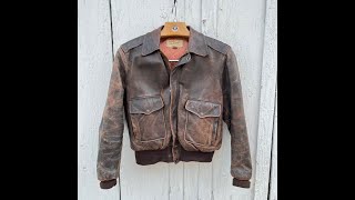 Vintage Sears Hercules Horsehide A2 Leather Aviator Jacket [upl. by Gothar147]