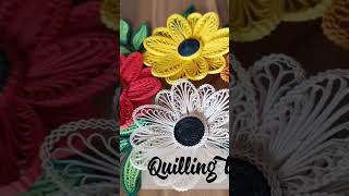 Quilled Flowers with Comb handicraft quillingart quilling papercraft trendingshorts trending [upl. by Conlen300]