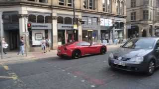 Mario Balotelli drives around Manchester in Red Ferrari [upl. by Odell]