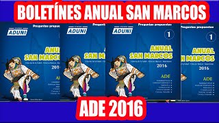 PACK2 Boletines de Aduni Anual San Marcos ADE 2016  Materiales Preuniversitarios [upl. by Ysteb]