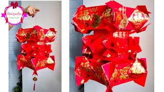 红包灯笼037  如何做灯笼  Chinese New Year Craft [upl. by Ammann]