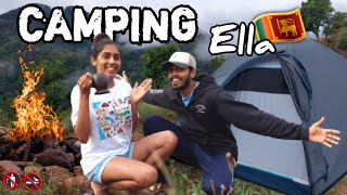 ⛺🌞Safe camping Ella👫කපල් වලට හොඳම තැන👍Hideaway camping Ellaparadisewithwife [upl. by Adirahs]