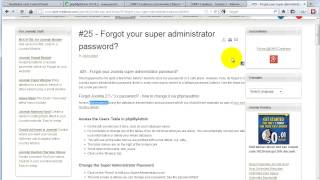 Forgot Super administrator password in Joomla 3 [upl. by Franzen]