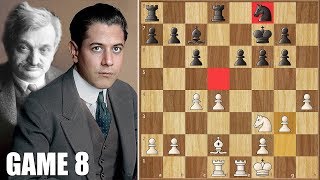 Unassailable  Lasker vs Capablanca  WCC Game 8 1921 [upl. by Dearden907]