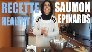 Recette Saumon Epinards  Réussite fitness [upl. by Ylatan]