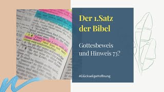 1 Satz der Bibel  Gottesbeweis und Hinweis 73 [upl. by Ecyle]