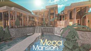 Bloxburg Mega Mansion Modern Warm House NO LARGEPLOT  House Build [upl. by Enelrahs732]