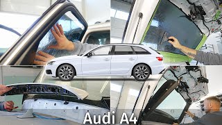 Audi A4 Window Tinting Door Pannel Tailgate Panel And Spoiler Removal 20152024 [upl. by Rollie]